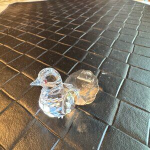 Swarovski Crystal Dove Fan Tailed Pink Eyes Retired 191696